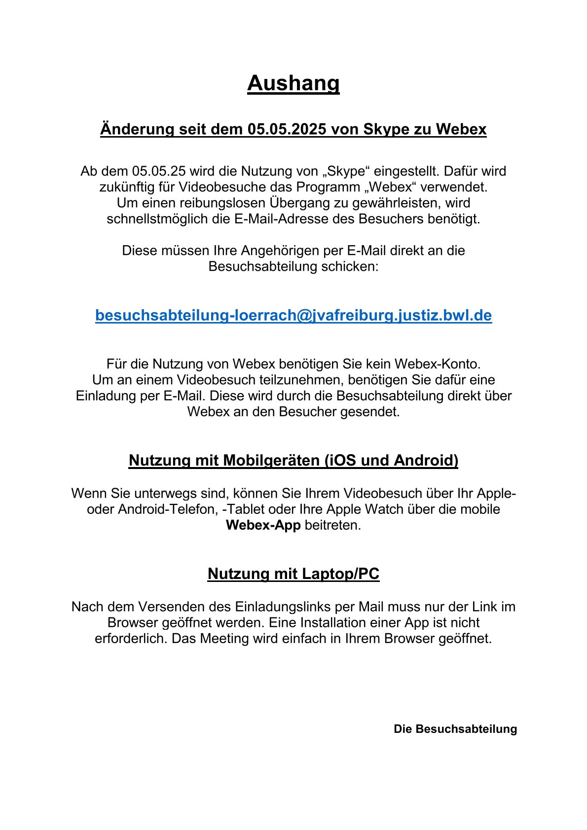 Skype zu Webex